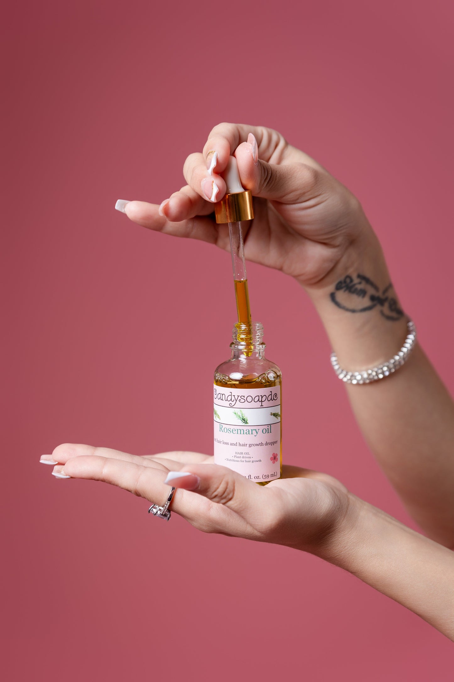 Rosemary Herbal Hair Loss and Growth Treatment Dropper - Tratamiento para la caída y el crecimiento del cabello de Romero a base de plantas Gotero